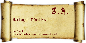 Balogi Mónika névjegykártya